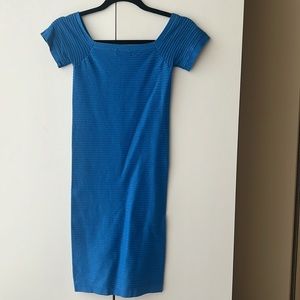 Bebe | Ribbed Bodycon Blue Dress